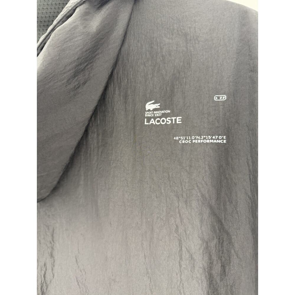 Lacoste Sport Womens Light Zippered Tennis Jacket Windbreaker Hood Black Size 40 - Picture 6 of 10